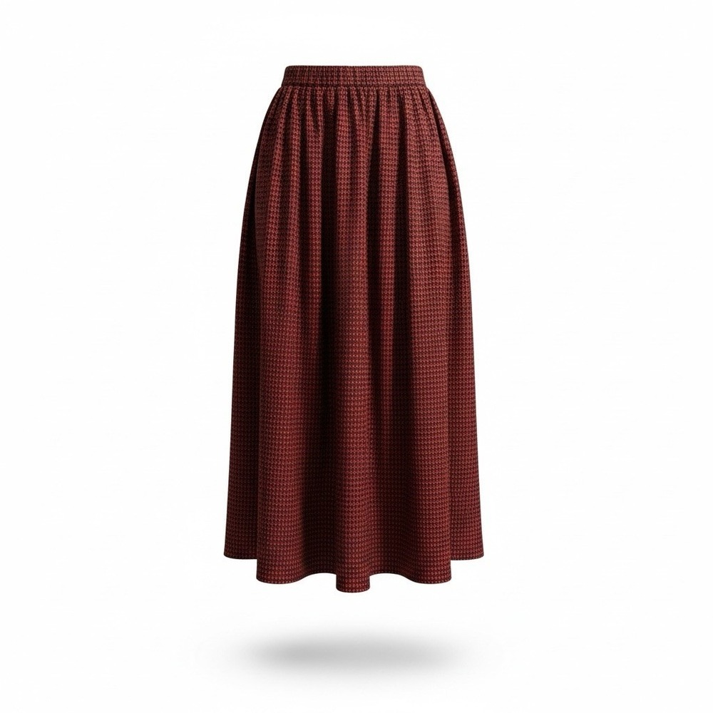 Marisa Christina Maxi Skirt Women Medium Red  Vintage 80s Woven Pleated Holidays